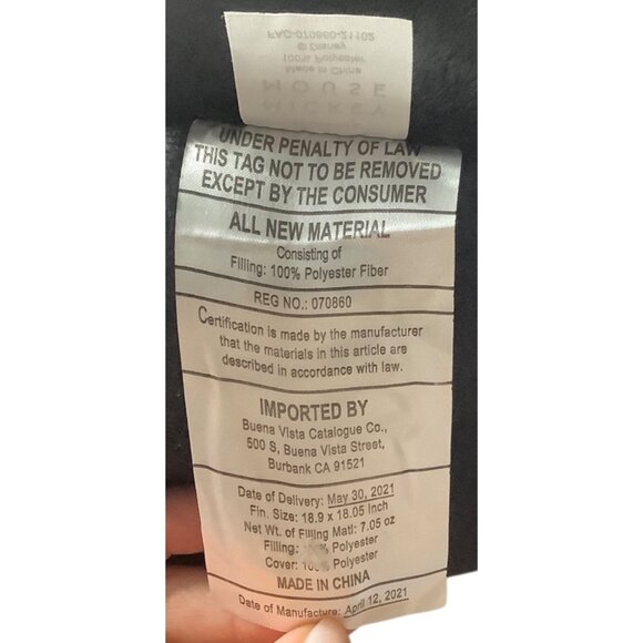 Disney Mickey Mouse Head Plush Pillow Black & White 13" Stuffed Home Decor - Picture 3 of 5